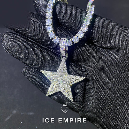 Iced Out 925 Silver Moissanite Pendant