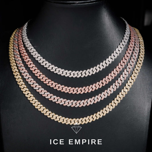 Iced Out Rose Gold Plated Moissanite Cuban Chain