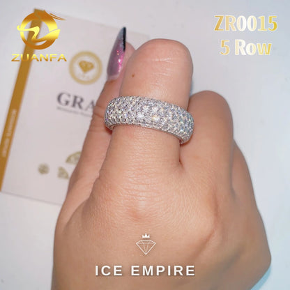 Iced Out 925 Silver Moissanite Ring