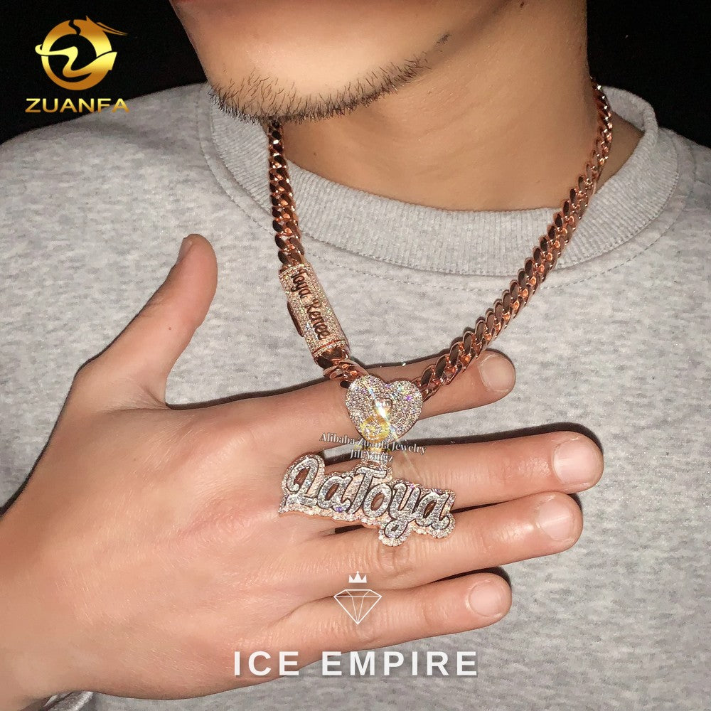 Iced Out Cross 925 Silver Pendant
