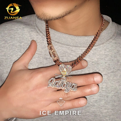 Iced Out Cross 925 Silver Pendant