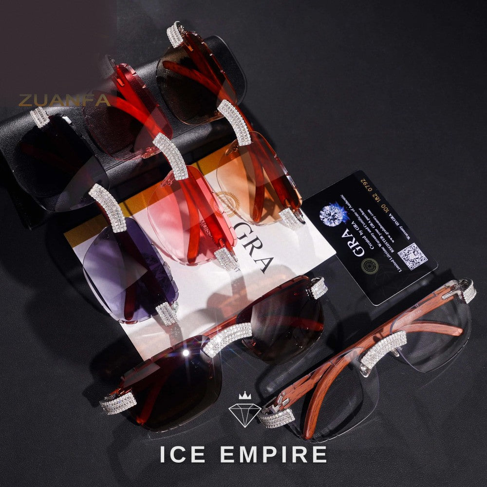 Iced Out Baguette 925 Silver Glasses