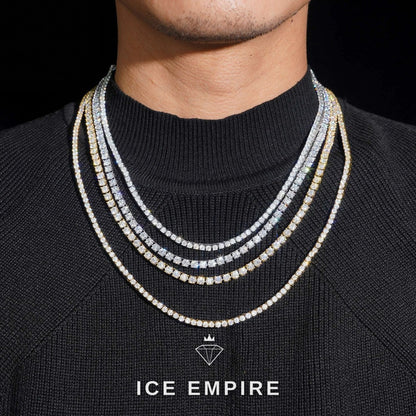 Iced Out Rose Gold Plated Moissanite Tennis Chain