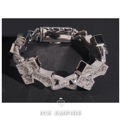 Iced Out 925 Silver Moissanite Cuban Chain