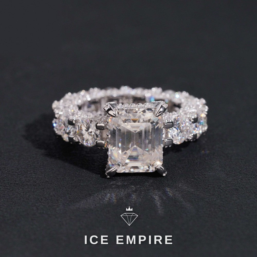 Iced Out 925 Silver Moissanite Ring