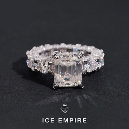 Iced Out 925 Silver Moissanite Ring