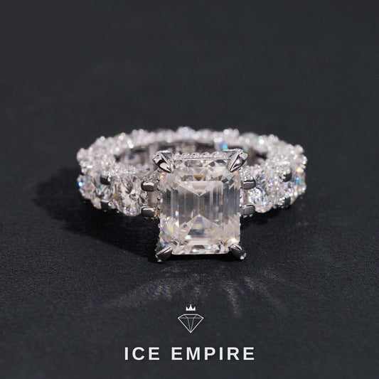 Iced Out 925 Silver Moissanite Ring