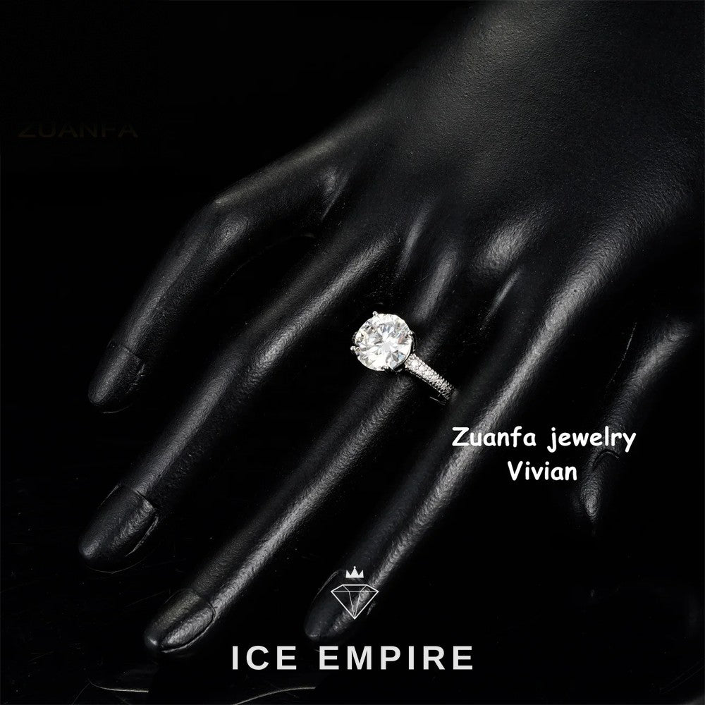 Iced Out 925 Silver Moissanite Ring
