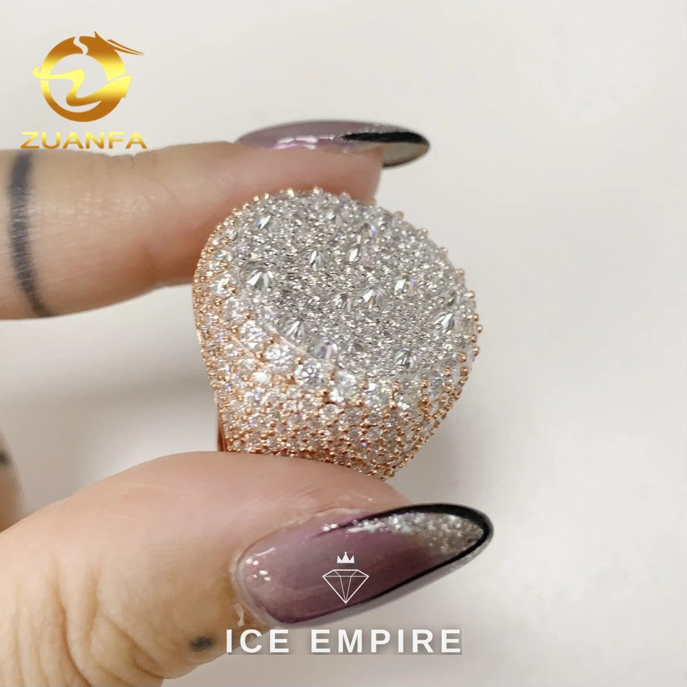 Iced Out 925 Silver Moissanite Ring