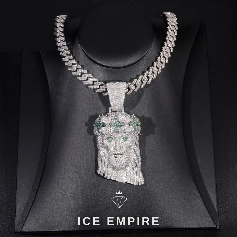 Iced Out 18K Gold Moissanite Pendant