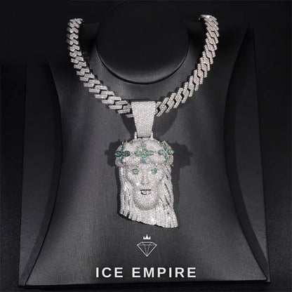 Iced Out 18K Gold Moissanite Pendant