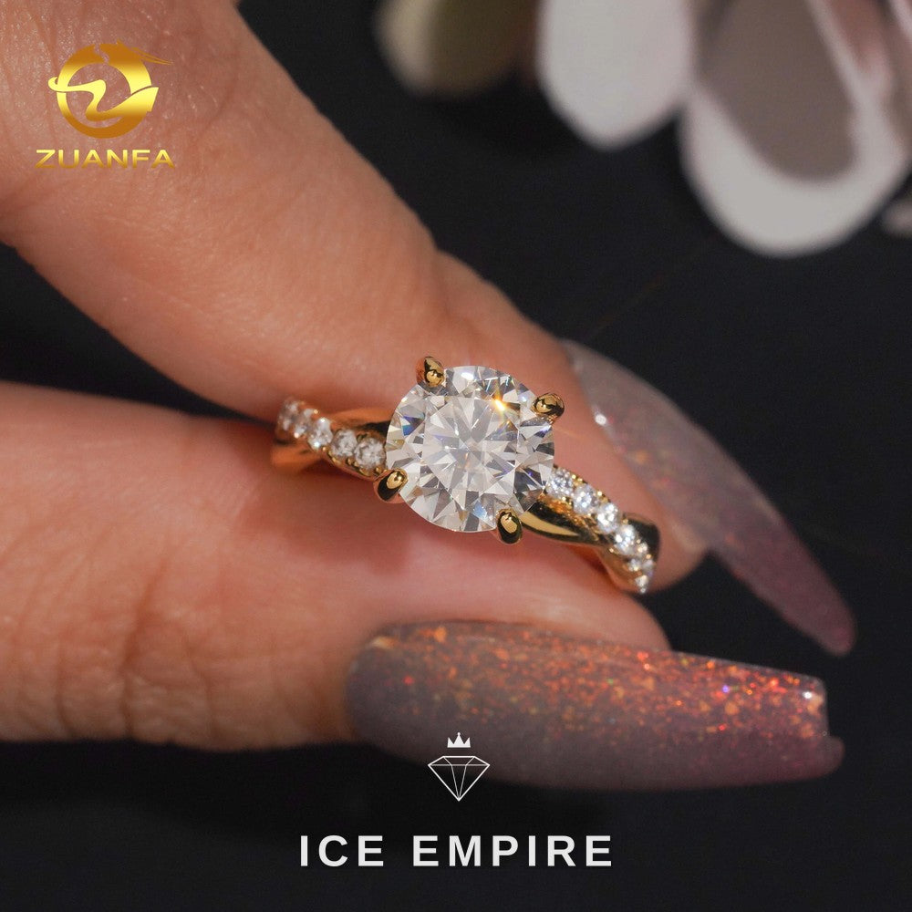 Iced Out 925 Silver Moissanite Wedding Band