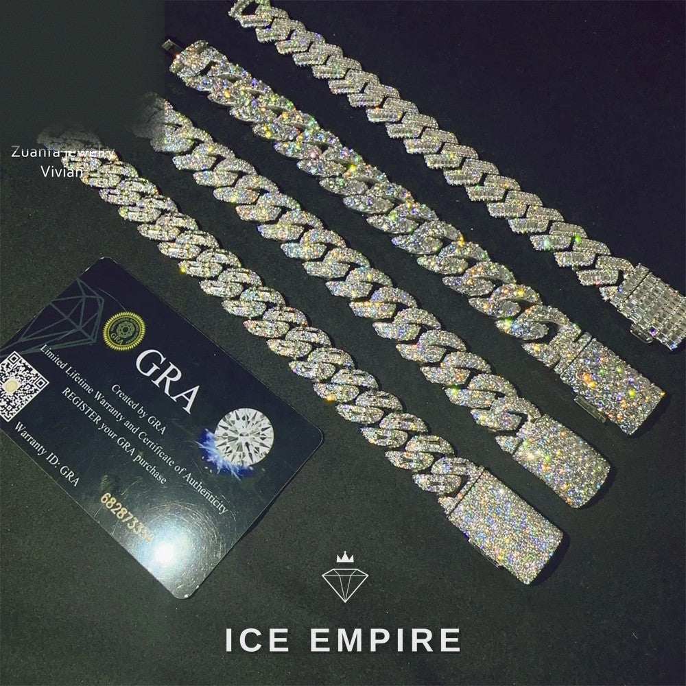 Iced Out Rose Gold Plated Moissanite Cuban Chain