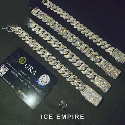Iced Out Rose Gold Plated Moissanite Cuban Chain