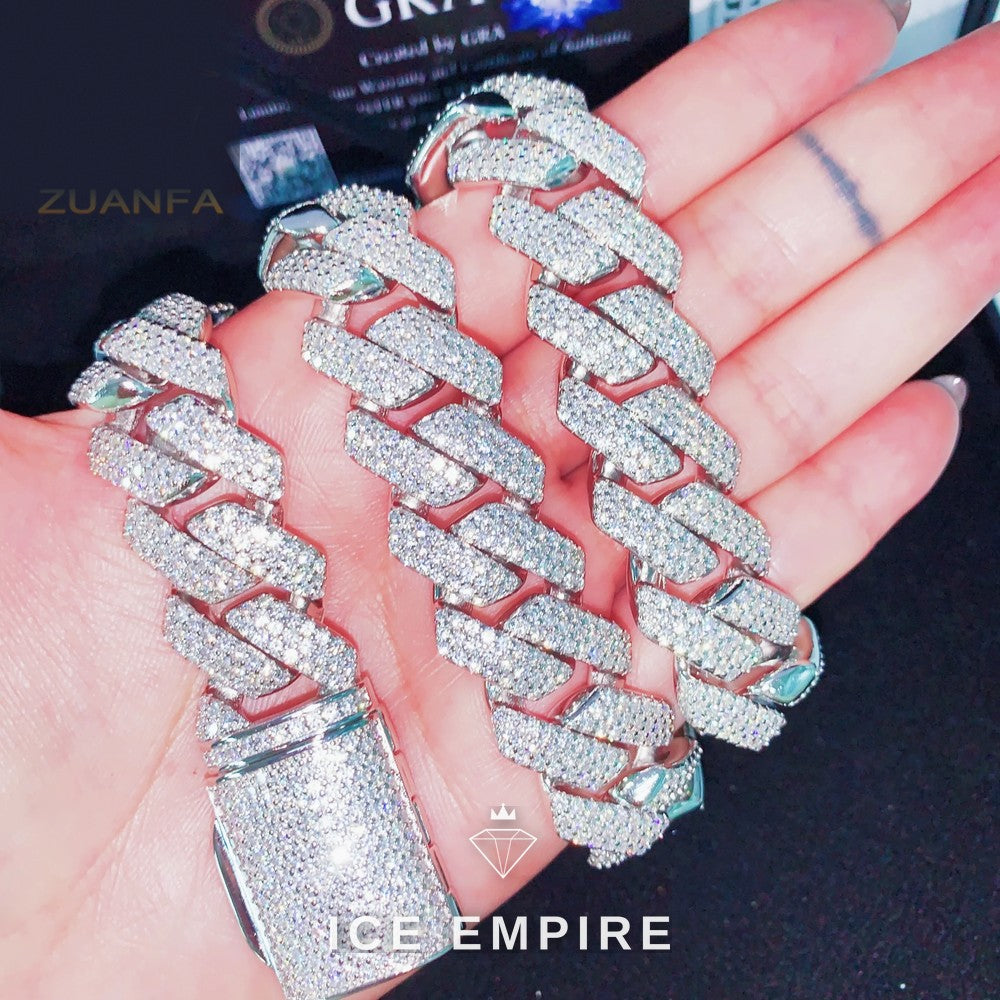 Iced Out Rose Gold Plated Moissanite Cuban Chain