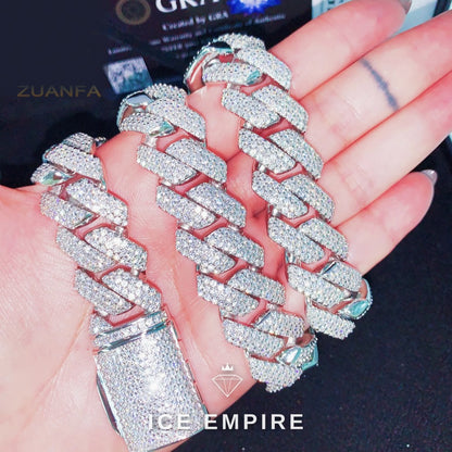 Iced Out Rose Gold Plated Moissanite Cuban Chain
