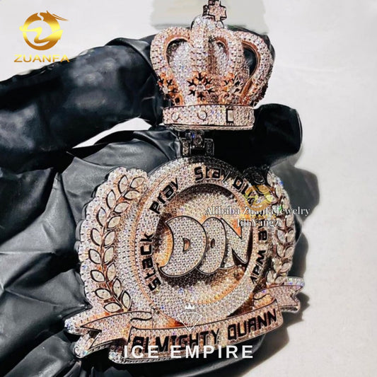 Iced Out Cross 925 Silver Pendant
