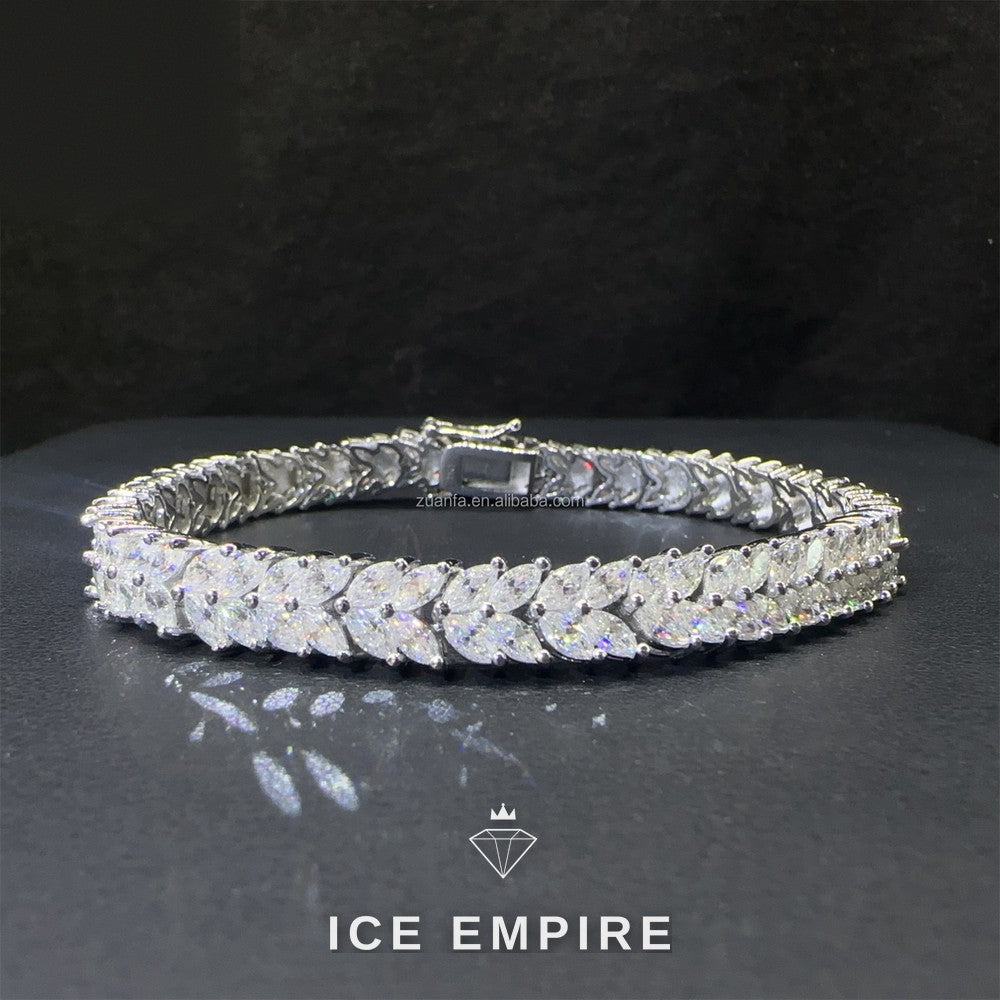 Iced Out 925 Silver Moissanite Tennis Chain