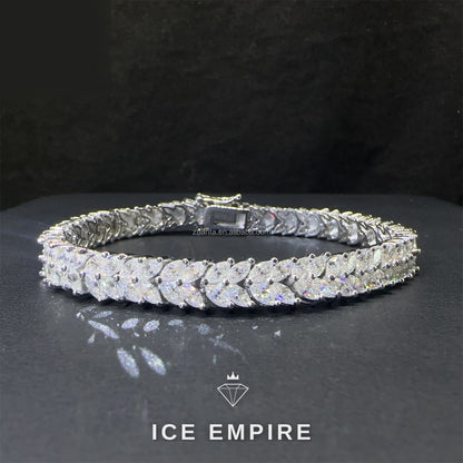 Iced Out 925 Silver Moissanite Tennis Chain