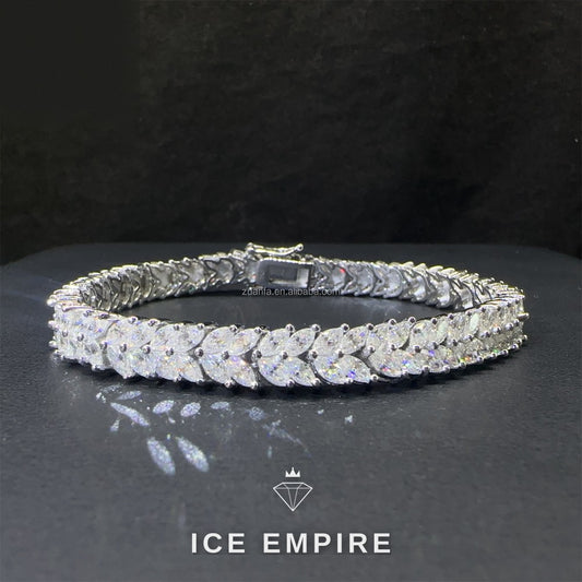 Iced Out 925 Silver Moissanite Tennis Chain