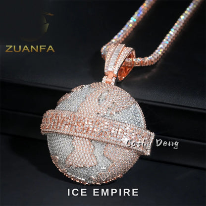 Iced Out Baguette Rose Gold Plated Moissanite Cuban Chain