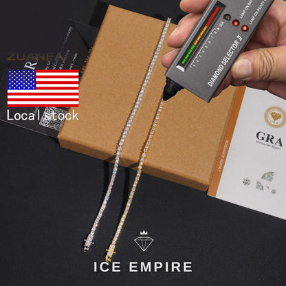 Iced Out Gold Plated Moissanite Tennis Chain