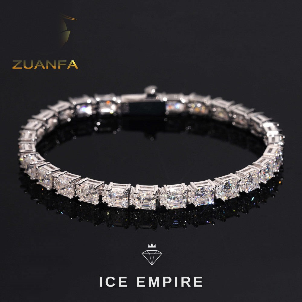 Iced Out 925 Silver Moissanite Tennis Bracelet