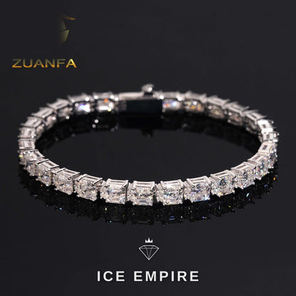 Iced Out 925 Silver Moissanite Tennis Bracelet