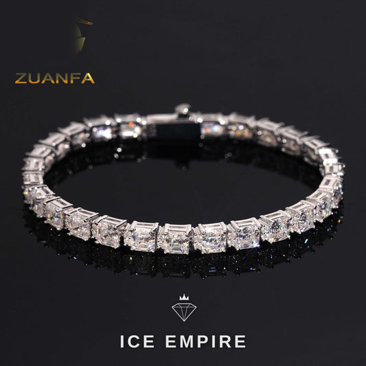 Iced Out 925 Silver Moissanite Tennis Bracelet