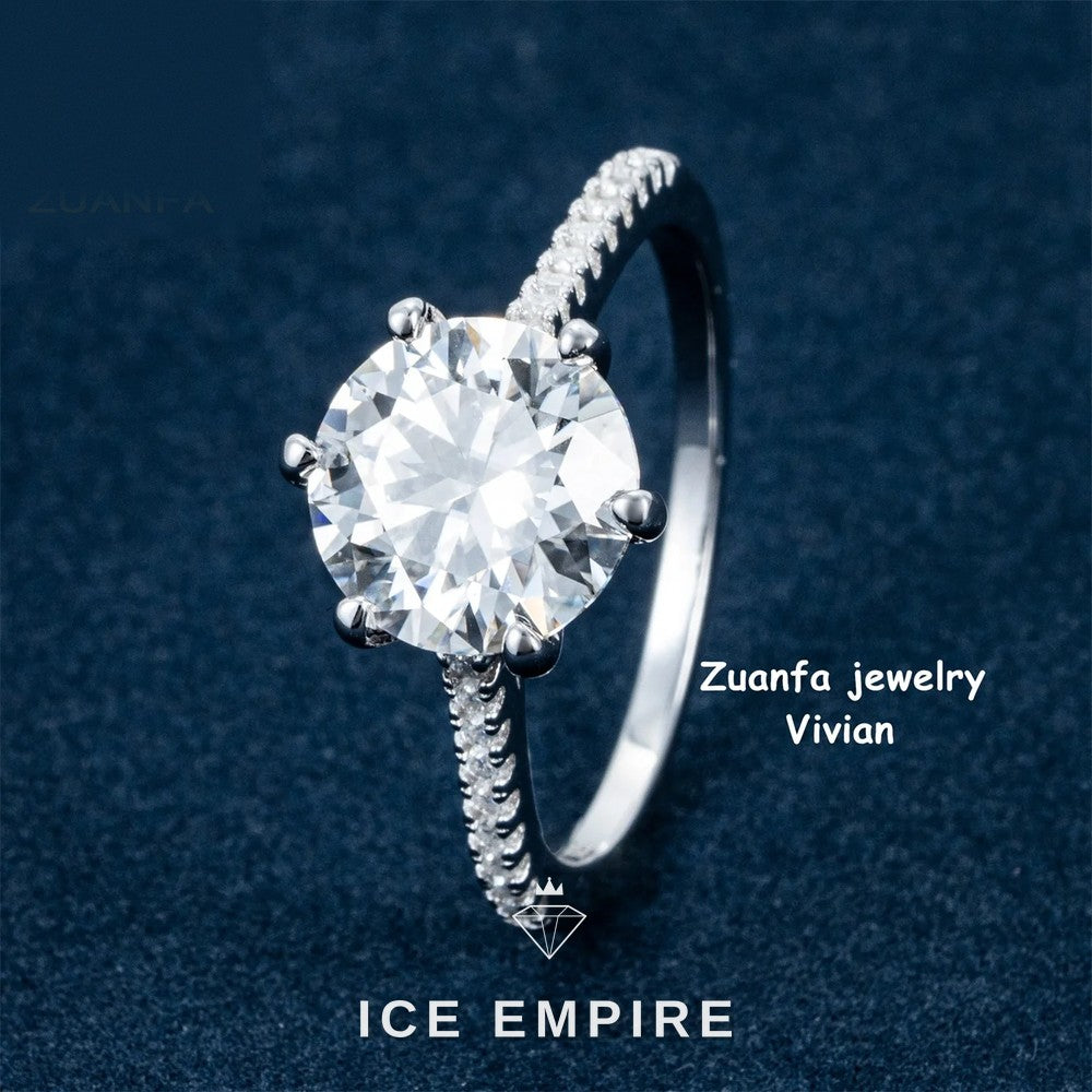 Iced Out 925 Silver Moissanite Ring