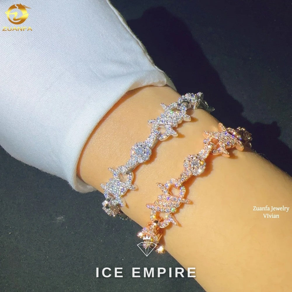 Iced Out Rose Gold Plated Moissanite Cuban Chain