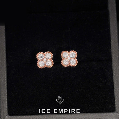 Iced Out 925 Silver Moissanite Stud Earrings