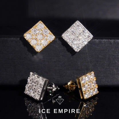 Iced Out Rose Gold Plated Moissanite Stud Earrings