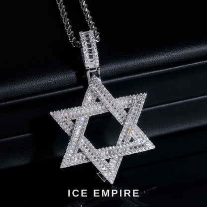 Iced Out Baguette 925 Silver Moissanite Pendant