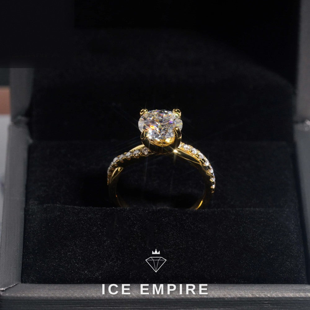 Iced Out 925 Silver Moissanite Wedding Band