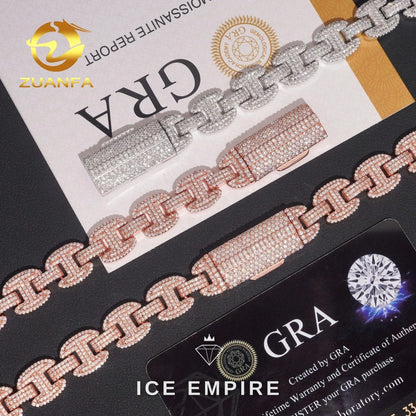 Iced Out Rose Gold Plated Moissanite Cuban Chain