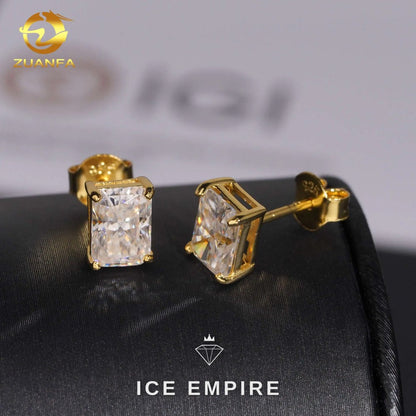 Iced Out 10K Gold Lab Grown Diamond Stud Earrings