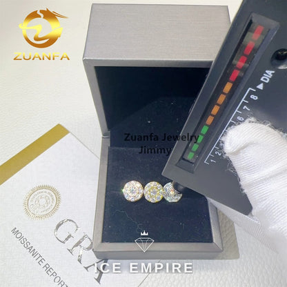 Iced Out 925 Silver Moissanite Stud Earrings