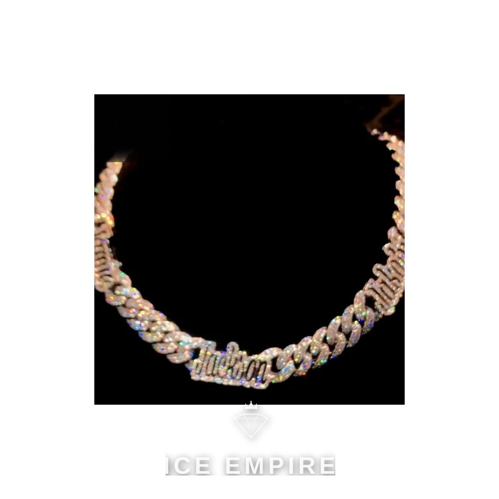 Iced Out Rose Gold Plated Moissanite Cuban Chain