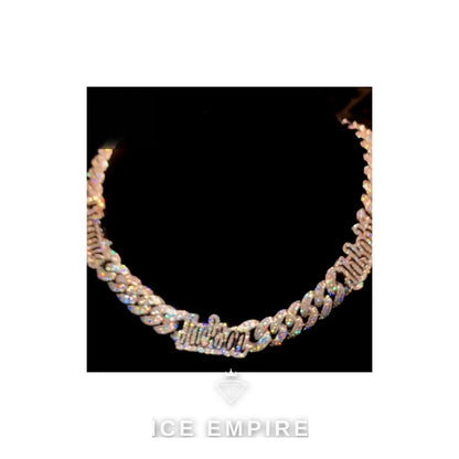 Iced Out Rose Gold Plated Moissanite Cuban Chain