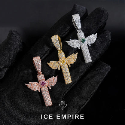 Iced Out Cross 925 Silver Pendant