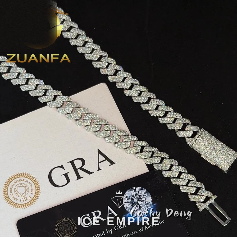 Iced Out Rose Gold Plated Moissanite Cuban Chain