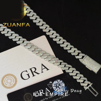 Iced Out Rose Gold Plated Moissanite Cuban Chain