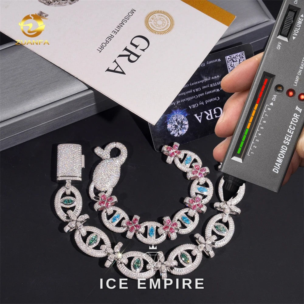Iced Out Rose Gold Plated Moissanite Cuban Chain