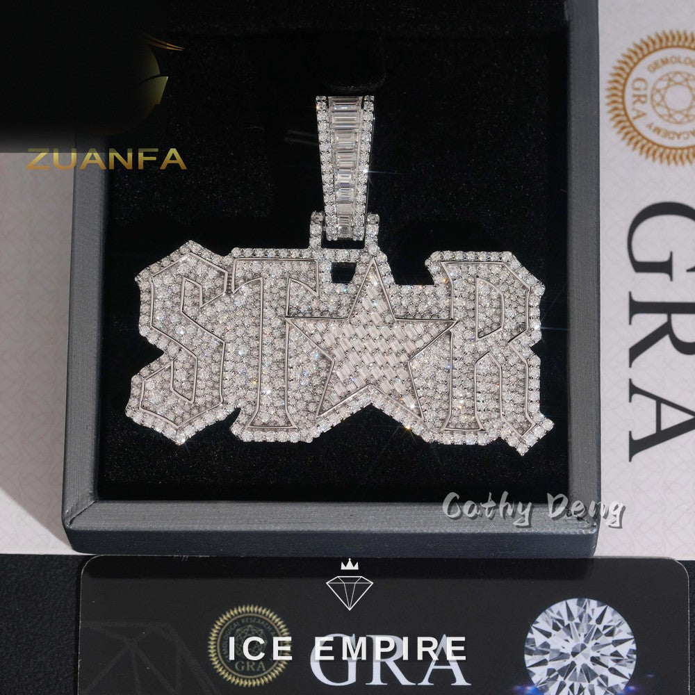 Iced Out Rose Gold Plated Moissanite Pendant