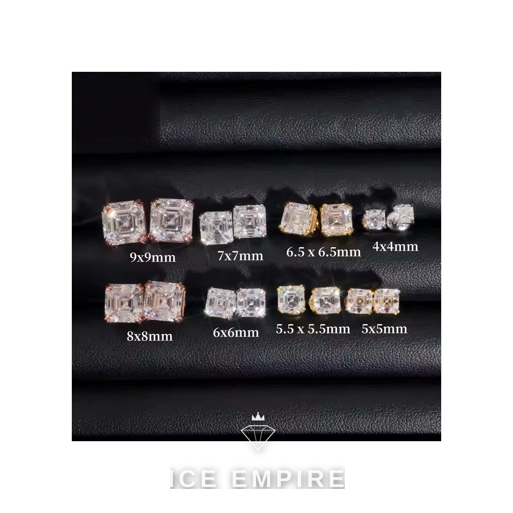 Iced Out Rose Gold Plated Moissanite Earrings