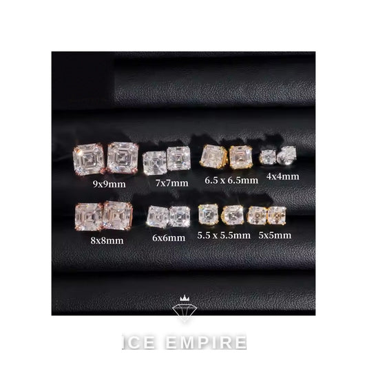 Iced Out Rose Gold Plated Moissanite Earrings