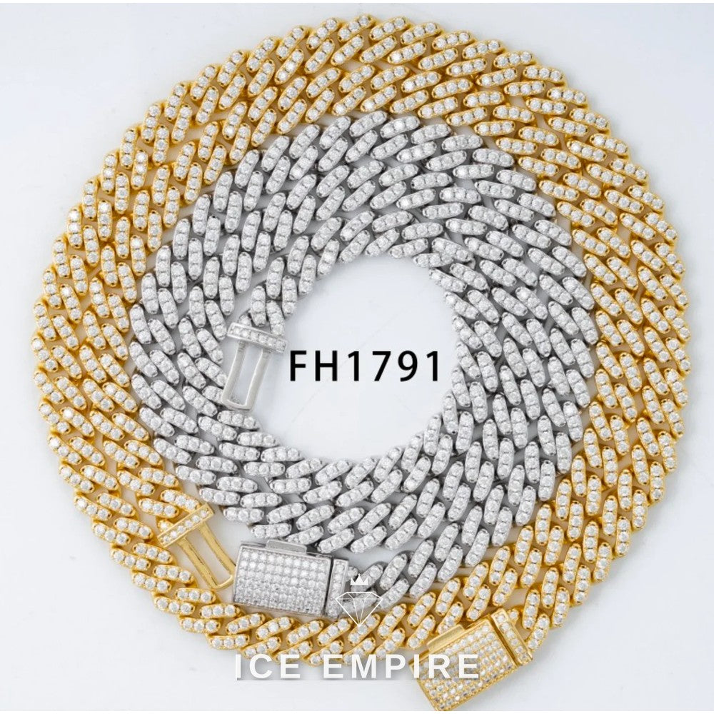 Iced Out Gold Plated Moissanite Cuban Chain