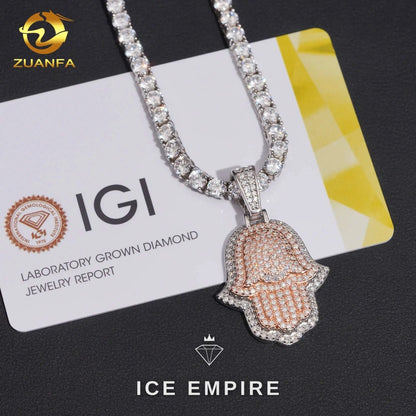 Iced Out Gold Plated Lab Grown Diamond Pendant