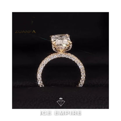 Iced Out Gold Plated Lab Grown Diamond Wedding Band